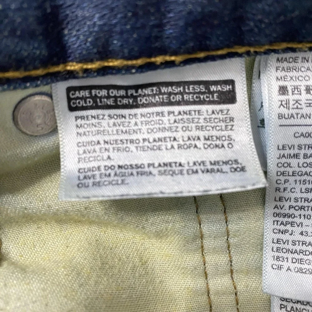 Levis‎ 569 Jeans Mens 42x30 Blue Denim Loose Straight Fit Distressed Dark Wash
